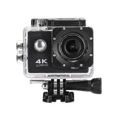 16MP Waterproof Wireless Action Camera, 1080P Video, 140° Angle, Rechargeable, Black, No Stabilization, ≤2" Display