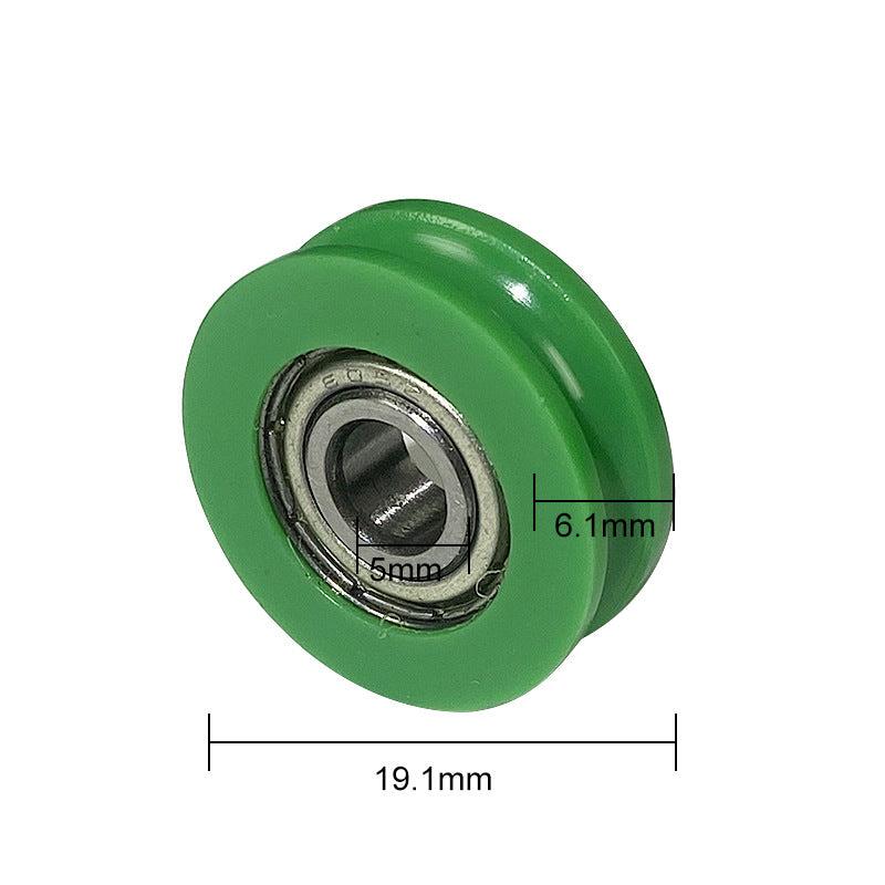 Nylon U-Groove Bearings - Double Metal Shielded Chrome Steel Ball Bearings (10pcs) | Sourcing Map