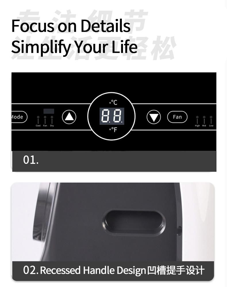 跨境外贸移动空调Portable Air Conditioner制冷便携式移动空调