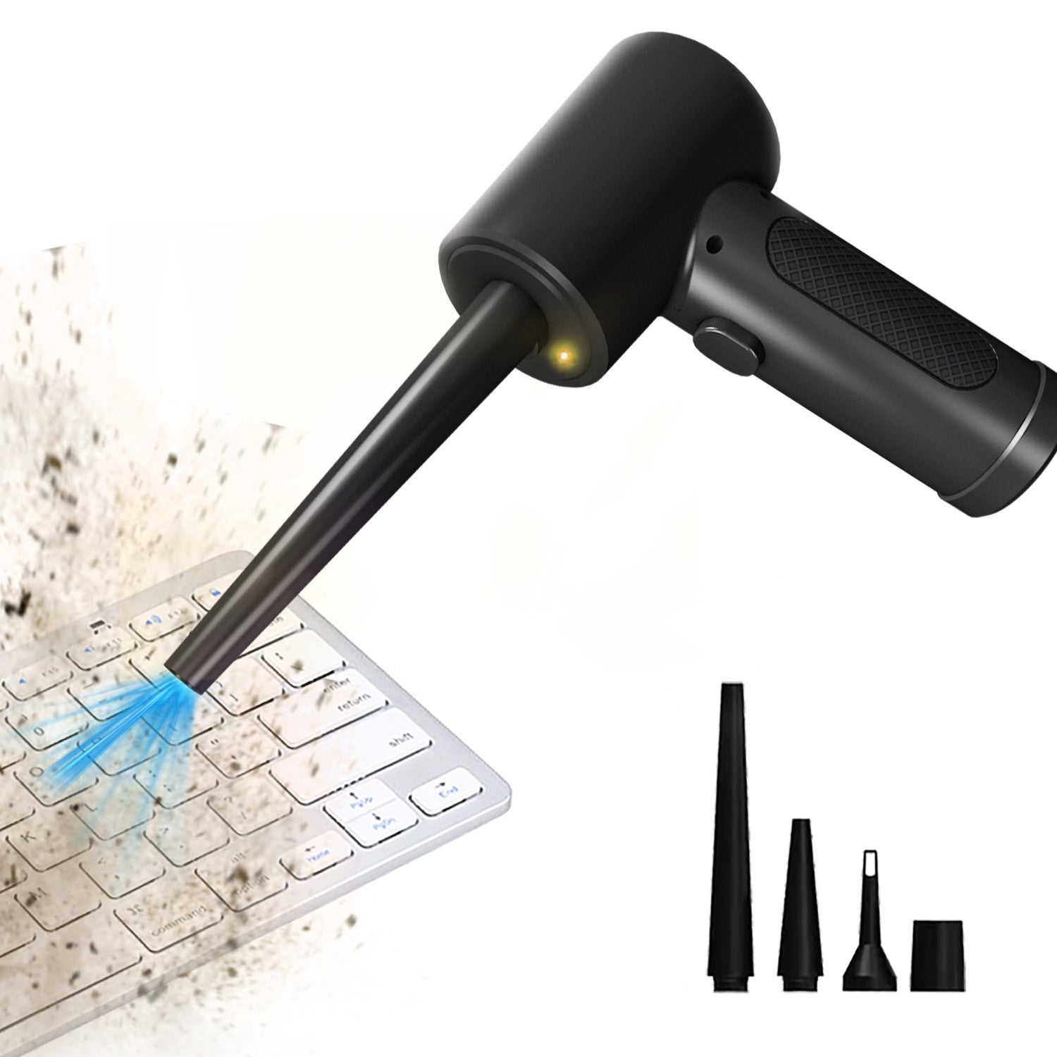 51,000RPM Cordless Electric Air Duster - Handheld Dust Blower for Keyboard/PC Cleaning with Brush | Rechargeable & Portable