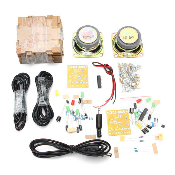 With Housing DIY Music Spectrum LED Flash Kit + DIY Amplifier Speaker Kit