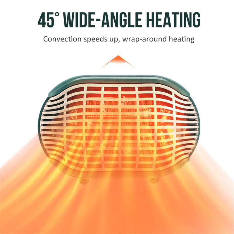 Portable Mini Electric Heater - Silent Fast Heat, Energy-Saving Desktop Warmer for Home & Office