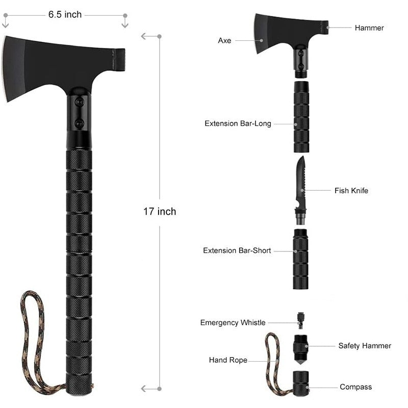Foldable Tactical Axe Multi Tool Kit Emergency Gear Tourist AX Survival Axe Outdoor Portable Tomahawk Wild Camping Hatchet