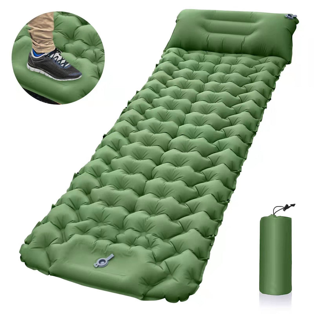 Outdoor Camping Sleeping Pad Portable Foam Inflatable Mattress With Pillows Beach Blanket Air Bed Foldable Mat Tent Mattress