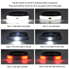 USB Rechargeable Headlamp Large Floodlight Multifunctional Headlight Head-mounted Strong Light Fishing Light for Camping