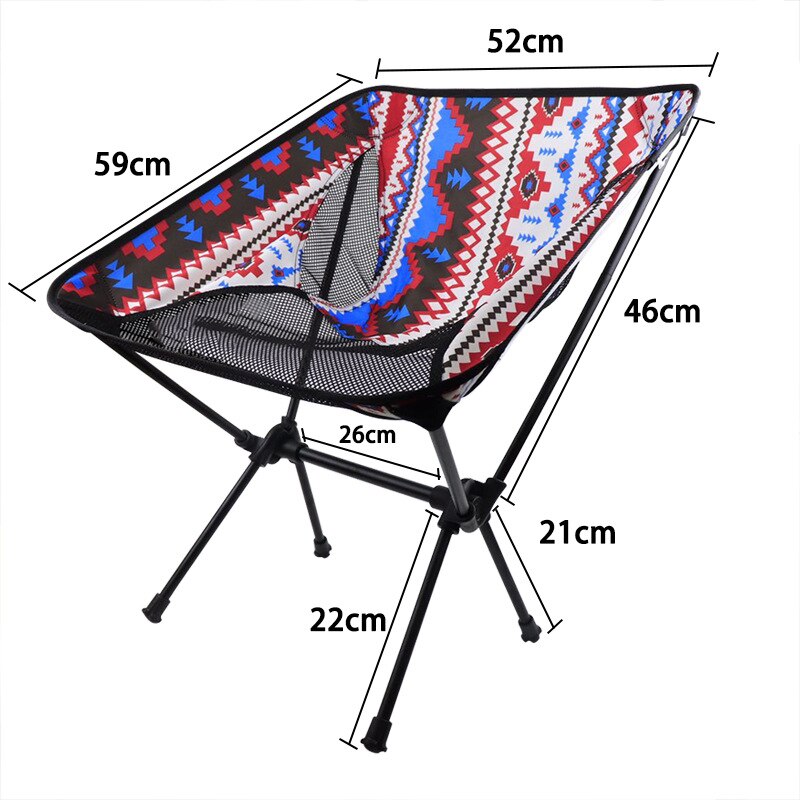 Folding Camping Chair Fishing BBQ Hiking Chair Picnic Lightweight Extended Chair Outdoor Travel Foldable Beach Seat load 150kg