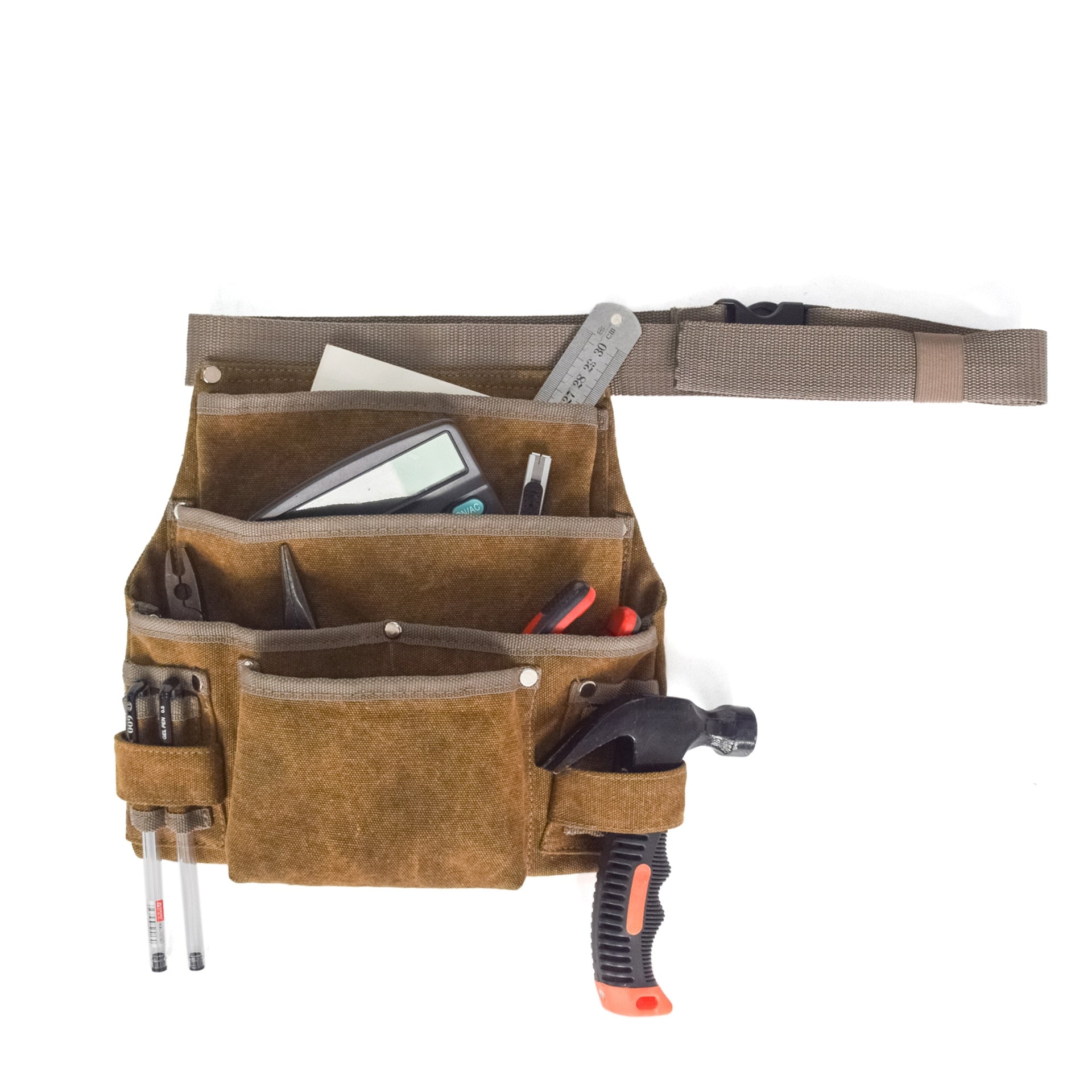 Camping multi-tool accessories camping equipment adjustable canvas tool storage multi-pocket wear-resistant apron waist bag