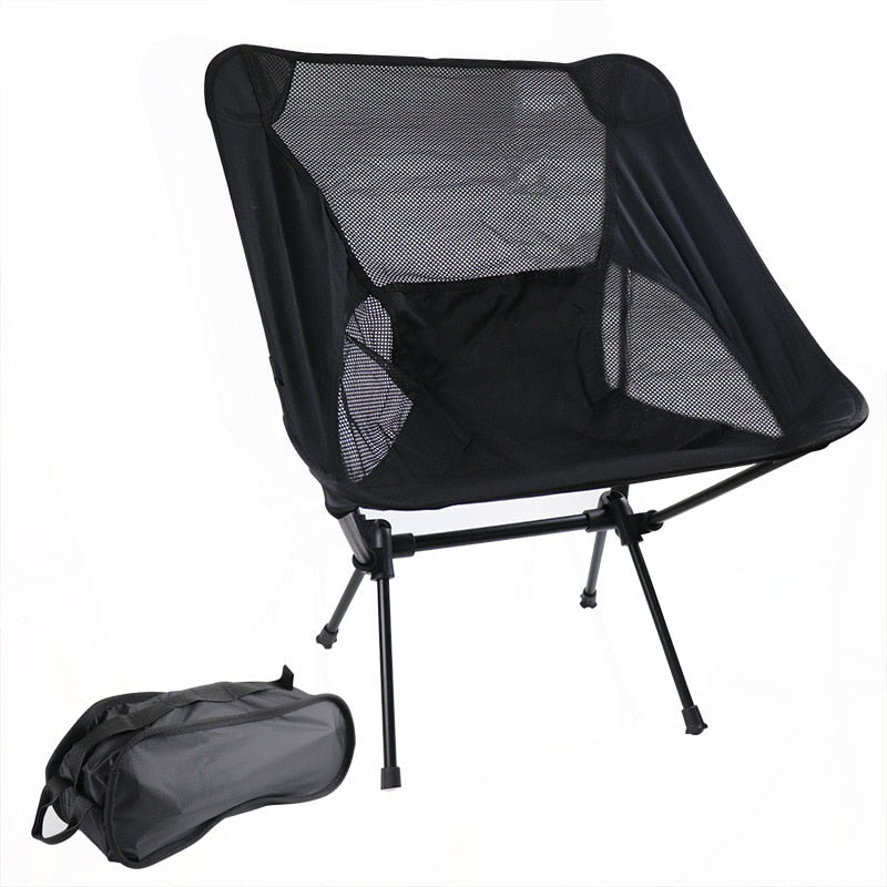 Folding Camping Chair Fishing BBQ Hiking Chair Picnic Lightweight Extended Chair Outdoor Travel Foldable Beach Seat load 150kg