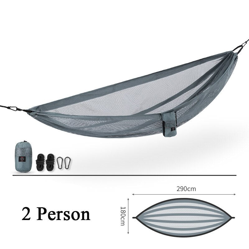 Outdoor Camping Hammock 1-2 Persons Icy Breathable Mesh Ultralight Bearing Weight 200kg