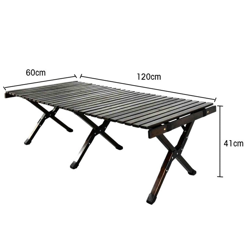 Folding Wood Table Portable Camping Large Wooden Desk with Carry Bag for Beach Picnic Outdoor Garden Backyard Furniture