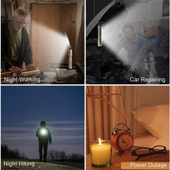 Rechargeable LED Work Light 1000 Lumens COB Work Lights with Power Capacity Indicator Handled Flashlights for Outdoor Car Repair
