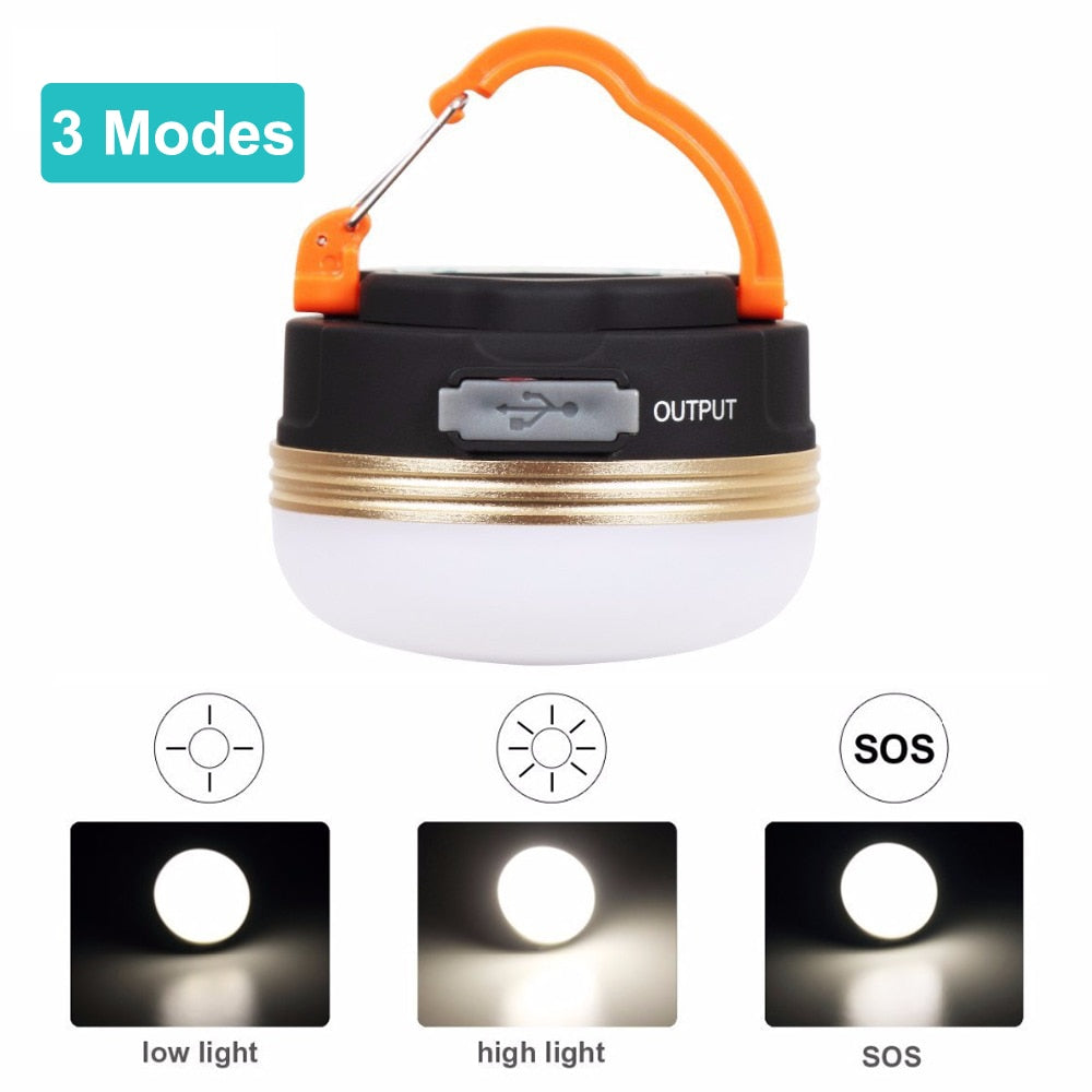 5W LED Camping Lantern Tents lamp Mini Portable Camping Lights Outdoor Hiking Night Hanging lamp USB Rechargeable