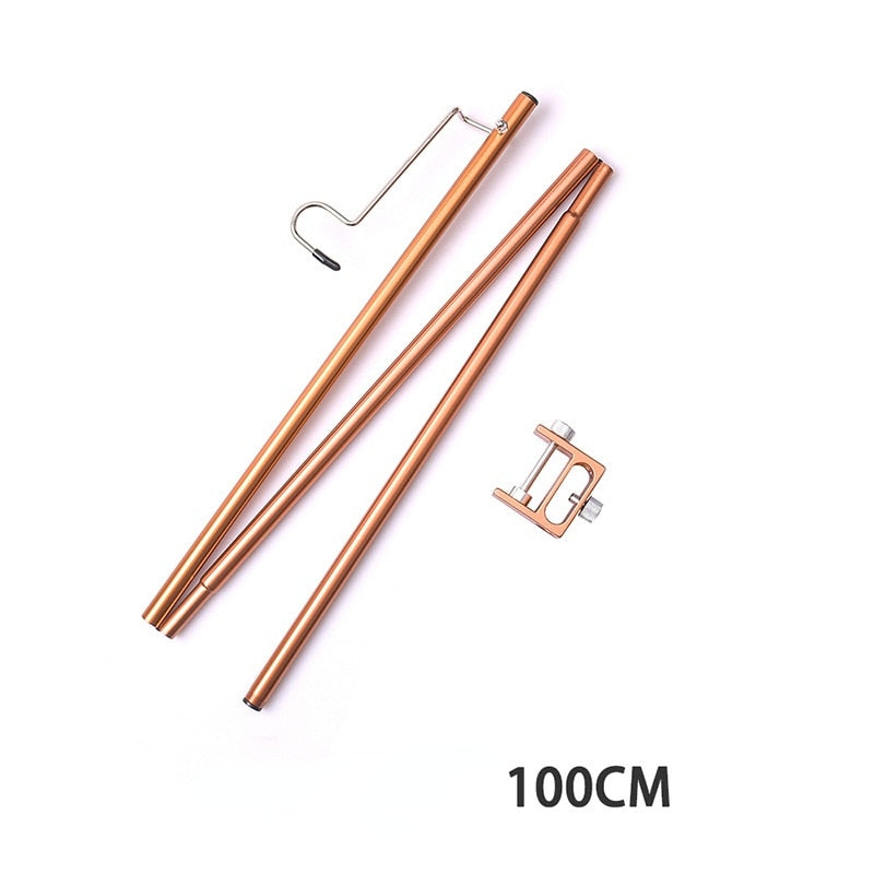 Outdoor Camping Hiking Aluminum Alloy Foldable Lamp Post Pole Portable Fishing Hanging Light Fixing Stand Holder Lantern Stand