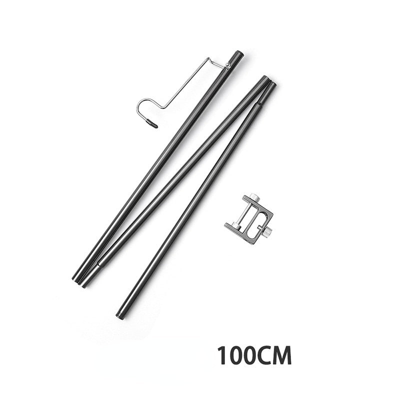 Outdoor Camping Hiking Aluminum Alloy Foldable Lamp Post Pole Portable Fishing Hanging Light Fixing Stand Holder Lantern Stand