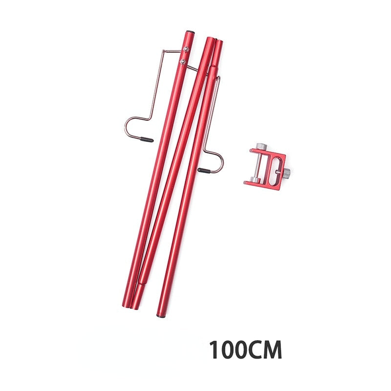 Outdoor Camping Hiking Aluminum Alloy Foldable Lamp Post Pole Portable Fishing Hanging Light Fixing Stand Holder Lantern Stand