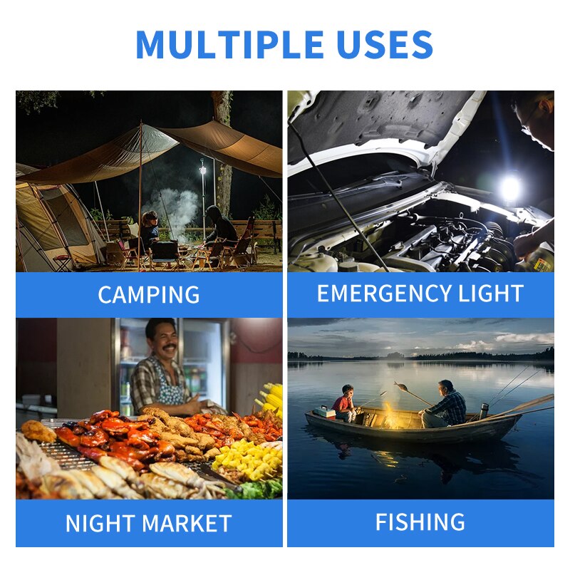 LED Bulb Solar Light Outdoor Waterproof Emergency Rechargeable Bulb Light Camping Garden Lighting Solar Lamp