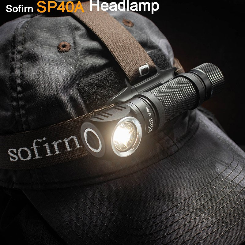 TIR Optics USB Rechargeable LED Headlamp LH351D 1200lm 18650 Headlight 18350 Angle Flashlight with Magnet Tail