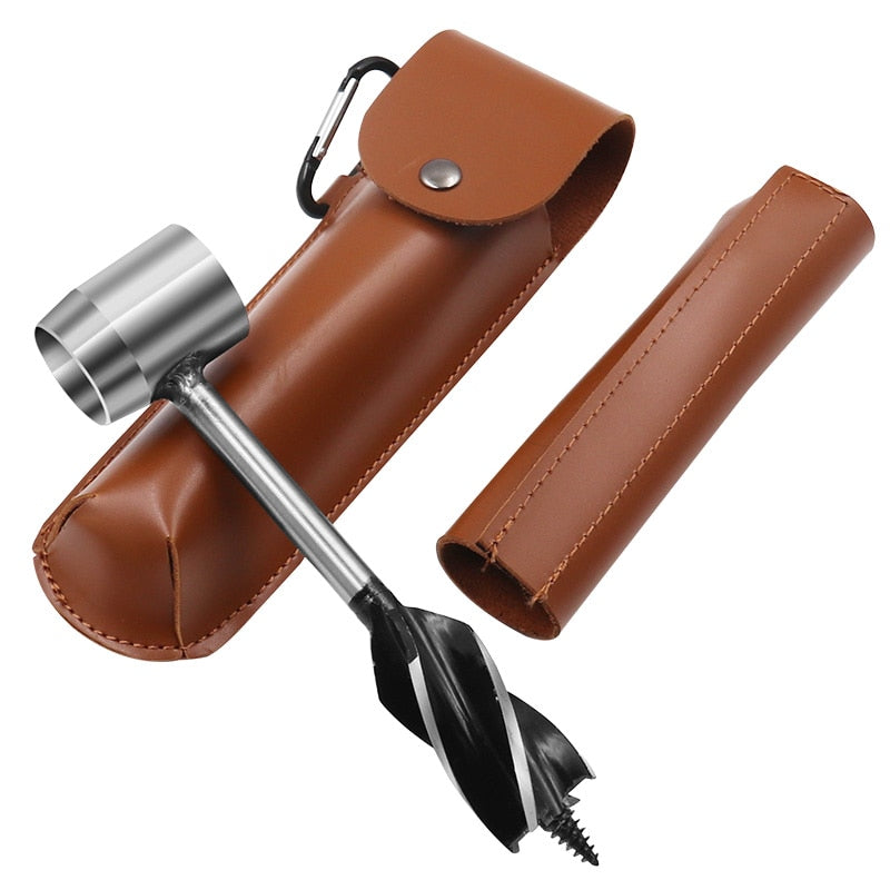 Drill Bits Outdoor Survival Punch Tool Camping Bushcraft Manual Hole Maker Wrench Wood Drill Core Woodworking