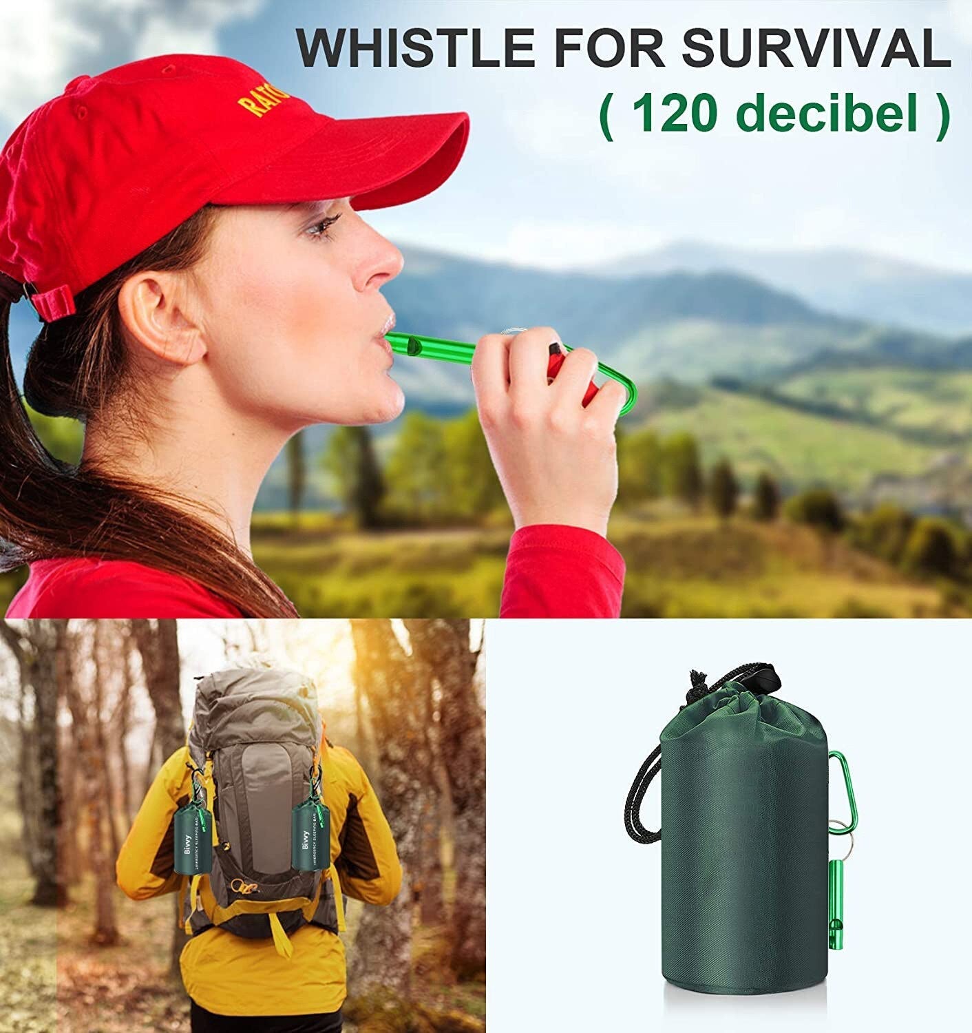 Waterproof Lightweight Thermal Emergency Sleeping Bag Bivy Sack - Survival Blanket Bags Camping Hiking Outdoor Activities