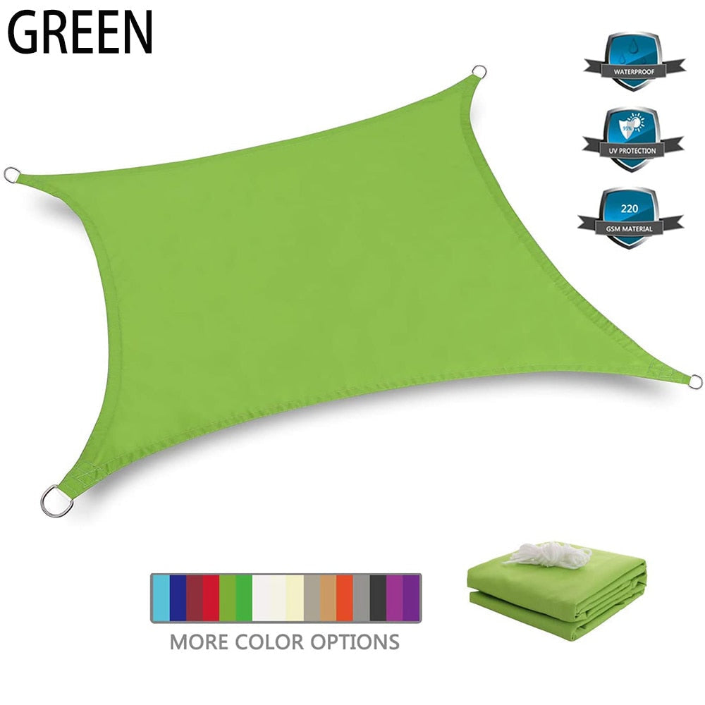 Summer outdoor waterproof and UV shade sail 300D Oxford cloth shade canvas garden terrace canopy camping sun shelter