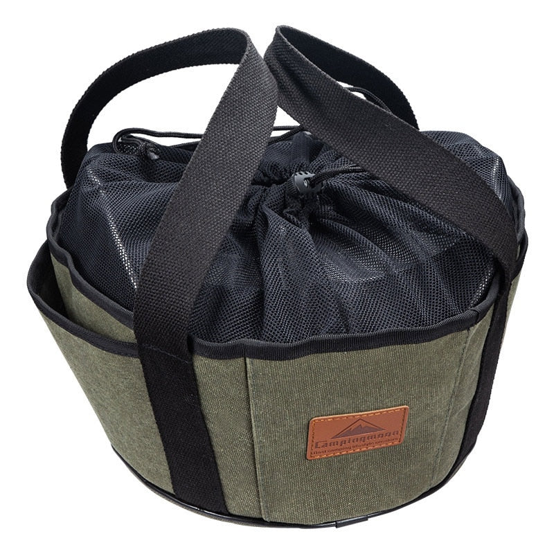 Outdoor Camping Barbecue Storage Bag Cookware Bag Outdoor Finish Bag Oven Cotton Storage Canvas Bag Container Portable Tote Bag