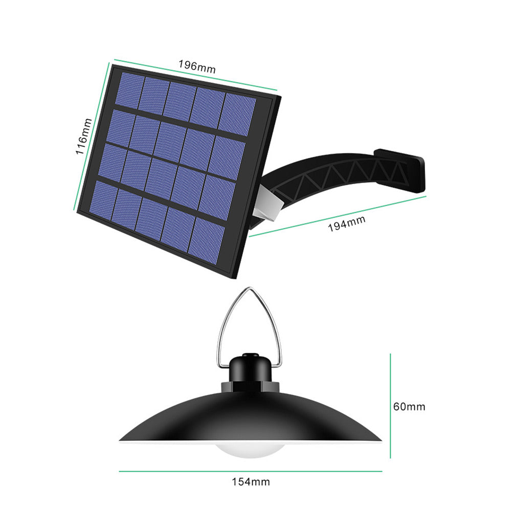 LED Solar Panel Light Powered Pendant Hanging Indoor Lamp Waterproof For Camping Garden Yard Cafe Bar Club Shed Lighting