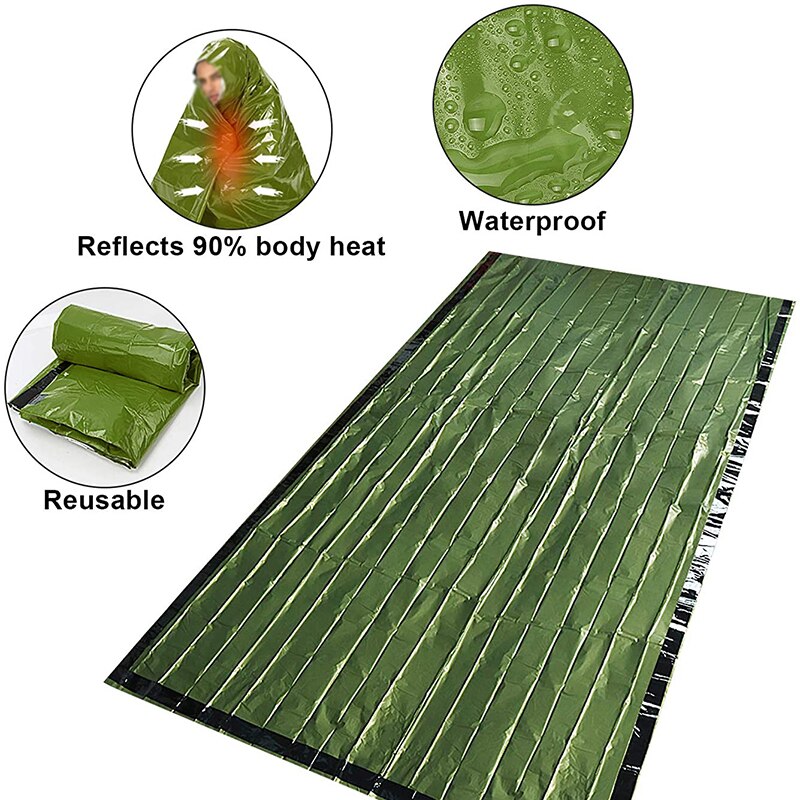 Waterproof Lightweight Thermal Emergency Sleeping Bag Bivy Sack - Survival Blanket Bags Camping Hiking Outdoor Activities