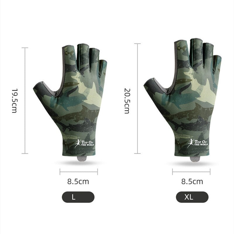 Fishing Gloves for Men Fingerless Cycling Gloves Non-slip Outdoor Sports Sunscreen Summer Carp Fishing Gloves Fishing Equipment