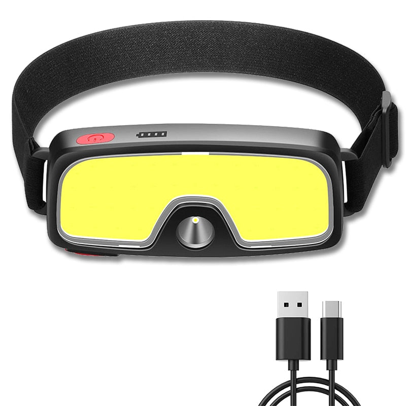 Trend Cob Headlights Outdoor Household Portable LED Headlight with Built-in 1200mah Battery USB Rechargeable Head Lamp
