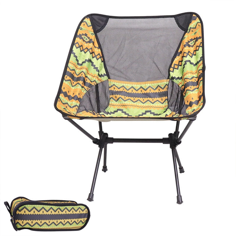 Folding Camping Chair Fishing BBQ Hiking Chair Picnic Lightweight Extended Chair Outdoor Travel Foldable Beach Seat load 150kg