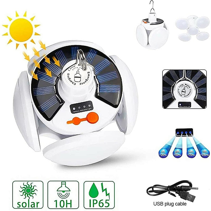 LED Bulb Solar Light Outdoor Waterproof Emergency Rechargeable Bulb Light Camping Garden Lighting Solar Lamp