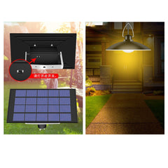 LED Solar Panel Light Powered Pendant Hanging Indoor Lamp Waterproof For Camping Garden Yard Cafe Bar Club Shed Lighting