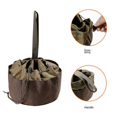 Outdoor Camping Canvas Cylinder Tool Bag Tool Bag Portable Drawstring Tool Storage Bag