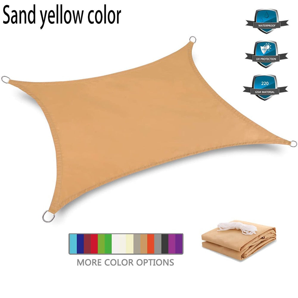 Summer outdoor waterproof and UV shade sail 300D Oxford cloth shade canvas garden terrace canopy camping sun shelter