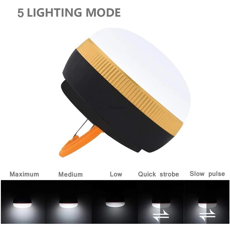 LED Restractable Lantern Portable Camping Light Outdoor Tent LightHook For Backpacking Hiking Home Emergency Lamp