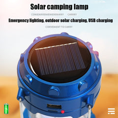 Outdoor Camping Lamp Solar Multifunctional Household Portable Strong Light Emergency Lantern ChargingTent Use 18650 Battery