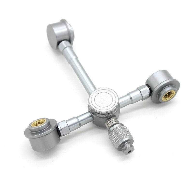 Aluminum Alloy Outdoor Camping Switch Tool 3 To 2 Gas Canister Station OD3 Connector Transfer Stove Adapter