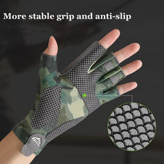 Fishing Gloves for Men Fingerless Cycling Gloves Non-slip Outdoor Sports Sunscreen Summer Carp Fishing Gloves Fishing Equipment