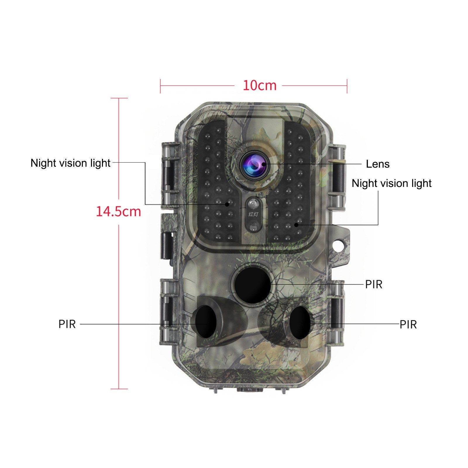 30MP 4K Trail Camera Hunting Camera 2 Inch IPS LCD Color Screen 48 Infrared LED Lights