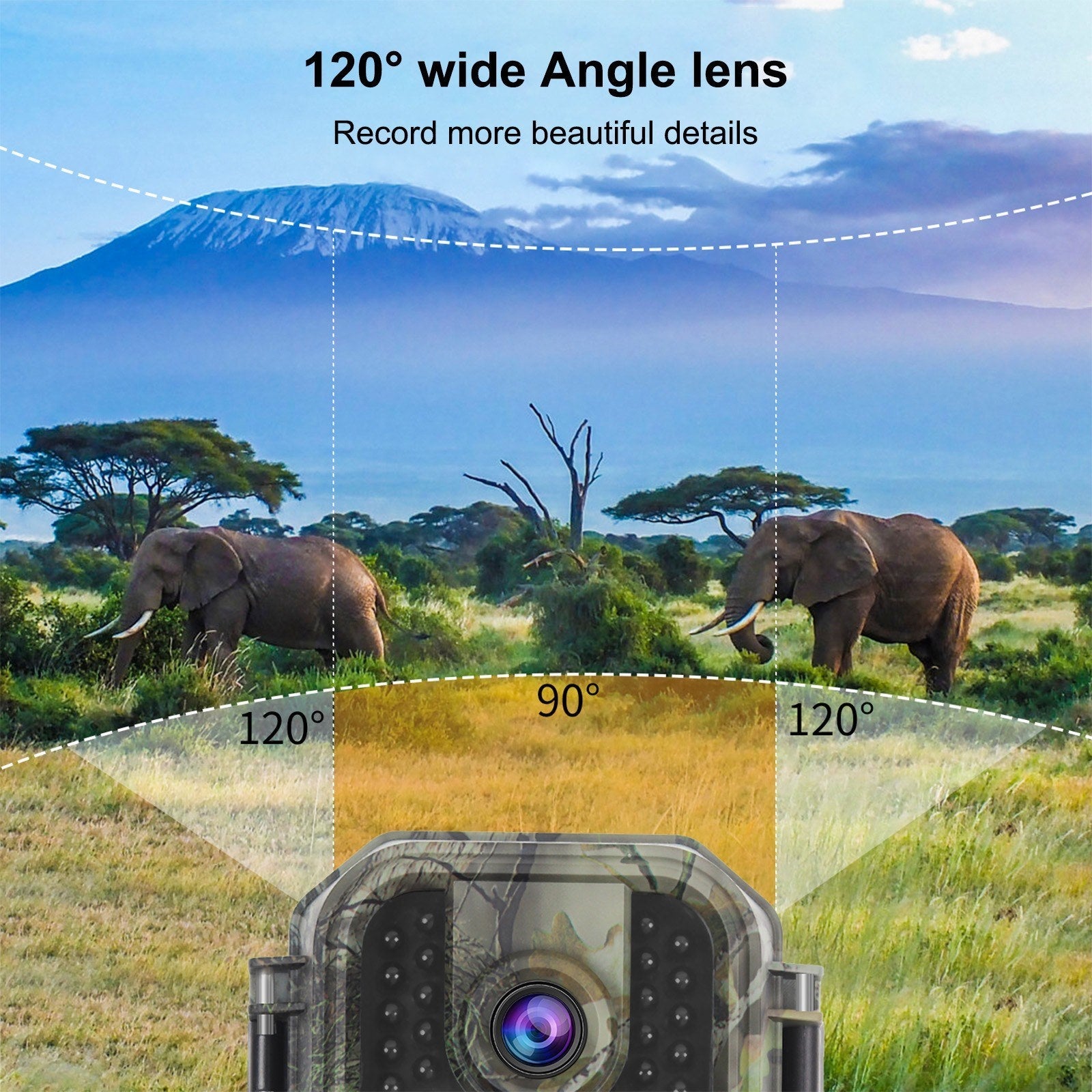 30MP 4K Trail Camera Hunting Camera 2 Inch IPS LCD Color Screen 48 Infrared LED Lights