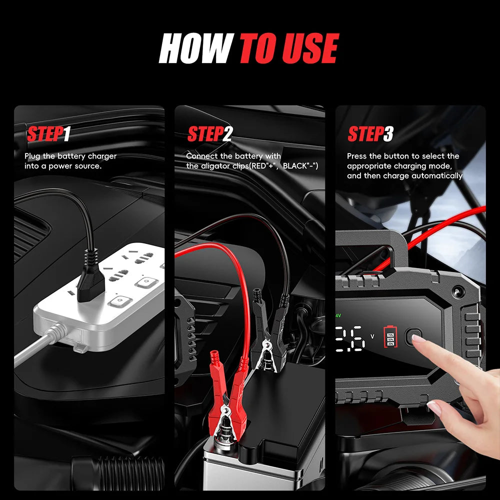 GreenZech Elite 7S Smart Battery Charger (20A/10A) for 12V/24V LiFePO4 & Lead-Acid