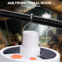 169 LED Solar Camping Light Tent Lantern Foldable,Outdoor Waterproof Work Light Camp Lamp With Hanging Hook For Hiking