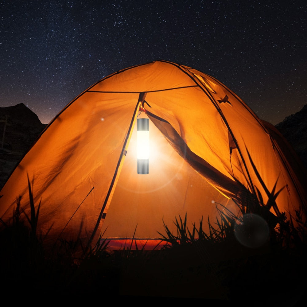High Power LED Flashlights USB Rechargeable Torch Light Camping Supplies Lantern 1800mAh Power Bank Portable Zoom Flashlight