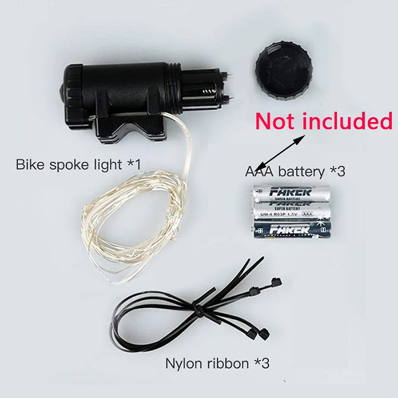 Bicycle Lights Mountain Bike Festoon Wheel String Light 2M 20 LED Cycling Spoke Wheel Lamp Bike Accessories Camp Night light
