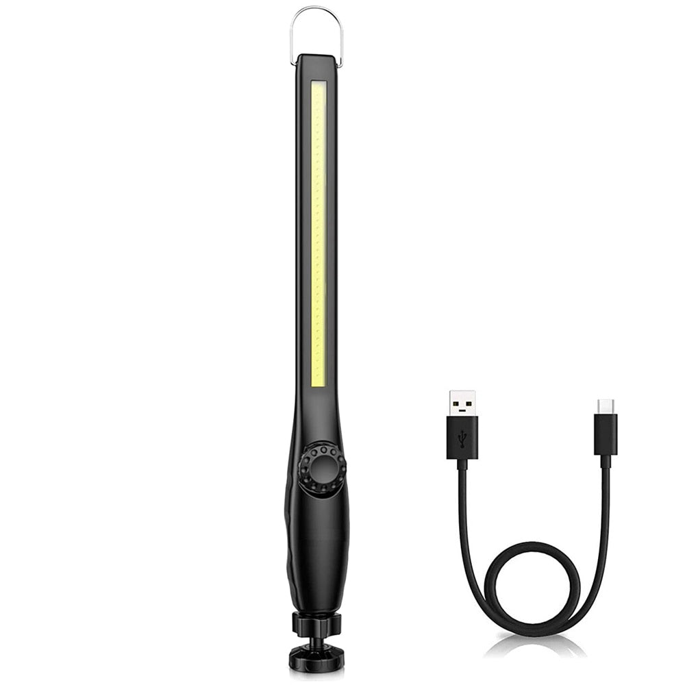LED Flashlight Magnetic Work Light USB Rechargeable Torch Hook Portable Lantern Inspection Light Camping Car Repair Lamp