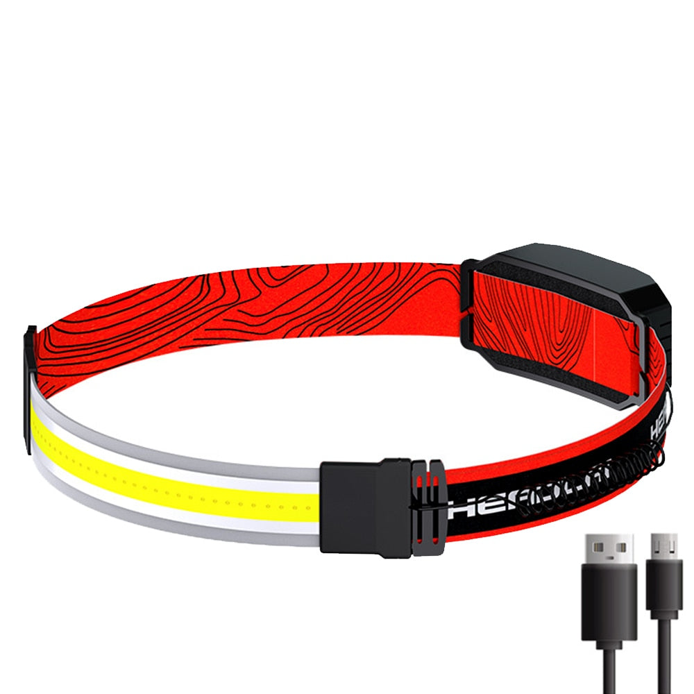 Trend Cob Headlights Outdoor Household Portable LED Headlight with Built-in 1200mah Battery USB Rechargeable Head Lamp