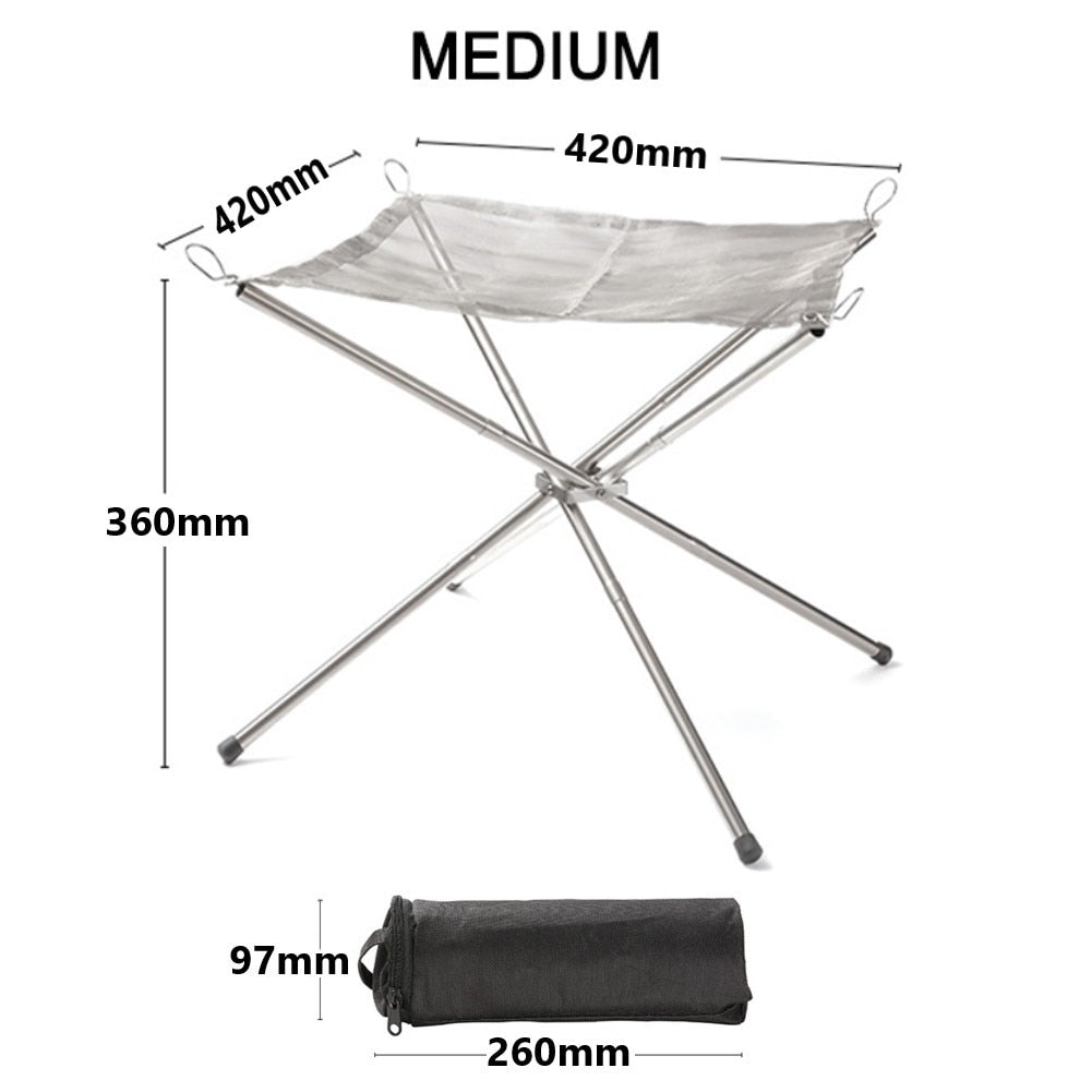 Disassemble Garden Backyard Heating Mesh Stainless Steel Outdoor Camping Campfire Fire Rack Foldable Mesh Fire Pit BBQ Tools Hot