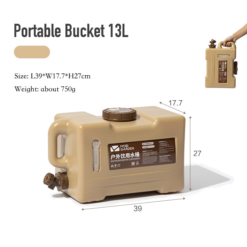 Outdoor Water Bucket with Faucet, Car Self-driving Tour, Drinks Beer Milk Storage Tank Container for Camping Fishing Picnic