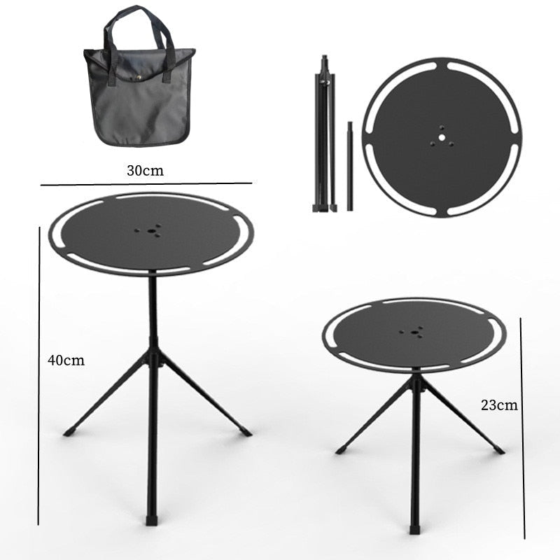 Portable Camping Table Foldable Round aluminium Alloy Height Adjustable Outdoor Hiking Picnic