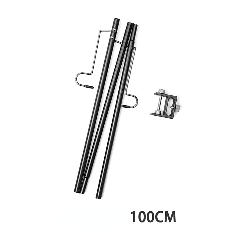 Outdoor Camping Hiking Aluminum Alloy Foldable Lamp Post Pole Portable Fishing Hanging Light Fixing Stand Holder Lantern Stand